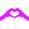 Heart Hands in Neon Purple