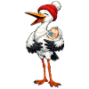Cigogne avec bébé