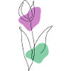 Lineart Tulip with Pastel Shapes