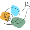 Lineart Snail with Pastel Shapes