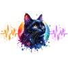 Black Cat Heart Line