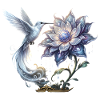 Hummingbird and Frosted Bloom