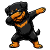 Dabbing Rottweiler in Comic Style