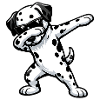 Dabbing Dalmatians in Comic Style