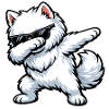 Dabbing Samoyed in Comic Style