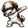 Dabbing Havanese in comic style