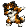 Dabbing Shetland Sheepdog