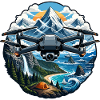 Drone over coastal alpine landscape