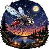 Moonlit Night Mosquito at the Lake