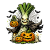 Spooky pumpkin magic with a ghost