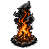 Campfire Flames Illustration Wolf