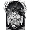 Nocturnal skeleton with ravens