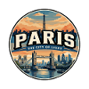 Retro Paris Eiffel Tower Travel Badge