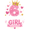 6 Birthday Girl Glitter Crown