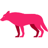 Pink wolf embroidered