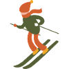 Skier embroidered