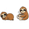 Before Coffee After Coffee – Sloths