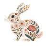 Lapin fleuri avec motif végétal