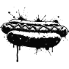 Hot Dog Graffiti Splattered Black