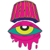 Melting Neon Eye Surreal Artwork