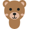 Brauner minimalistischer Teddybärkopf