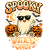 Spooky Vibes Only Ghost Retro Halloween