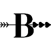 Letter b arrow heart