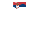Serbien Flagge Handschrift