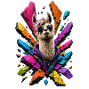 Llama Neon Sliver Style