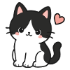 Cute Black Cat With Heart
