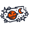 Planet Stars Graffiti Graphic
