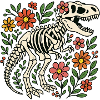 T Rex Skeleton with Flowers