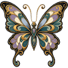 Ornamented butterfly in gold