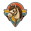 Wooden Horse Retro Emblem