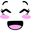 Cute face in kawaii style