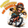 Monkey Riding BMX Bicycle Art
