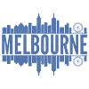 Melbourne Skyline Design Blue