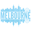 Melbourne Skyline Light Blue
