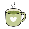 Kawaii Matcha Tea Heart Mug