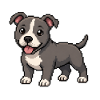 Süßer Pitbull – Retro Pixel Art Hund