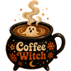 Coffee Witch Cauldron T-Shirt Coffee Ghost