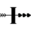 Lettre i flèche cœur