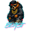 Grizzly Bear Beast Graffiti Portrait