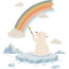Polar bear paints a rainbow