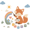Fox paints a rainbow