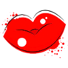 Red Kissing Lips Pop Art