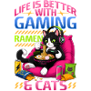 Gamer Gaming Cat Ramen Video Game