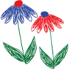 Flowers Blue Red