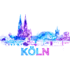 Köln Stadt Skyline Blau Purpur