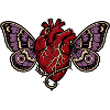 Anatomical Heart Gothic Moth Art
